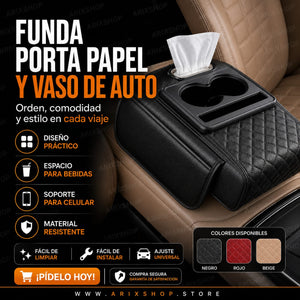 ✨FUNDA PORTA PAPEL  Y VASO PARA AUTO